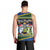 Funny Crocodile and Shark Solomon Islands Christmas Men Tank Top with National Seal Melanesian Pattern