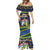 Funny Crocodile and Shark Solomon Islands Christmas Mermaid Dress with National Seal Melanesian Pattern