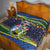 Funny Crocodile and Shark Solomon Islands Christmas Quilt with National Seal Melanesian Pattern