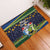 Funny Crocodile and Shark Solomon Islands Christmas Rubber Doormat with National Seal Melanesian Pattern