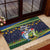 Funny Crocodile and Shark Solomon Islands Christmas Rubber Doormat with National Seal Melanesian Pattern