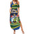 Funny Crocodile and Shark Solomon Islands Christmas Summer Maxi Dress with National Seal Melanesian Pattern