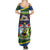 Funny Crocodile and Shark Solomon Islands Christmas Summer Maxi Dress with National Seal Melanesian Pattern