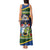 Funny Crocodile and Shark Solomon Islands Christmas Tank Maxi Dress with National Seal Melanesian Pattern