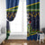 Funny Crocodile and Shark Solomon Islands Christmas Window Curtain with National Seal Melanesian Pattern