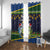 Funny Crocodile and Shark Solomon Islands Christmas Window Curtain with National Seal Melanesian Pattern