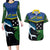 Custom Solomon Islands Rugby Couples Matching Long Sleeve Bodycon Dress and Hawaiian Shirt Arty Shark and Crocodile Solomon Islands National Emblems