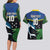 Custom Solomon Islands Rugby Couples Matching Long Sleeve Bodycon Dress and Hawaiian Shirt Arty Shark and Crocodile Solomon Islands National Emblems