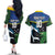 Custom Solomon Islands Rugby Couples Matching Off The Shoulder Long Sleeve Dress and Hawaiian Shirt Arty Shark and Crocodile Solomon Islands National Emblems