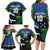 Custom Solomon Islands Rugby Family Matching Long Sleeve Bodycon Dress and Hawaiian Shirt Arty Shark and Crocodile Solomon Islands National Emblems