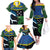 Custom Solomon Islands Rugby Family Matching Off The Shoulder Long Sleeve Dress and Hawaiian Shirt Arty Shark and Crocodile Solomon Islands National Emblems