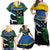 Custom Solomon Islands Rugby Family Matching Off Shoulder Maxi Dress and Hawaiian Shirt Arty Shark and Crocodile Solomon Islands National Emblems