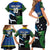 Custom Solomon Islands Rugby Family Matching Short Sleeve Bodycon Dress and Hawaiian Shirt Arty Shark and Crocodile Solomon Islands National Emblems