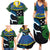 Custom Solomon Islands Rugby Family Matching Summer Maxi Dress and Hawaiian Shirt Arty Shark and Crocodile Solomon Islands National Emblems