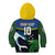 Custom Solomon Islands Rugby Kid Hoodie Arty Shark and Crocodile Solomon Islands National Emblems