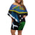 Custom Solomon Islands Rugby Off Shoulder Short Dress Arty Shark and Crocodile Solomon Islands National Emblems