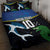 Custom Solomon Islands Rugby Quilt Bed Set Arty Shark and Crocodile Solomon Islands National Emblems