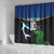 Custom Solomon Islands Rugby Shower Curtain Arty Shark and Crocodile Solomon Islands National Emblems