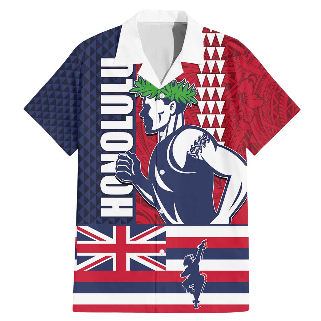 Honolulu Running 2024 Family Matching Mermaid Dress and Hawaiian Shirt Marathon Competition Hula Runner and Kakau Art Tattoo