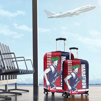 Honolulu Running 2024 Luggage Cover Marathon Competition Hula Runner and Kakau Art Tattoo