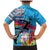 Honolulu Anniversary 52nd Running Family Matching Mermaid Dress and Hawaiian Shirt Marathon Competition Kakau Pattern Blue Color