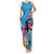 Honolulu Anniversary 52nd Running Family Matching Tank Maxi Dress and Hawaiian Shirt Marathon Competition Kakau Pattern Blue Color