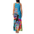 Honolulu Anniversary 52nd Running Family Matching Tank Maxi Dress and Hawaiian Shirt Marathon Competition Kakau Pattern Blue Color