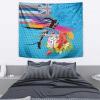 Honolulu Anniversary 52nd Running Tapestry Marathon Competition Kakau Pattern Blue Color