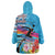 Honolulu Anniversary 52nd Running Wearable Blanket Hoodie Marathon Competition Kakau Pattern Blue Color