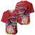 Honolulu Anniversary 52nd Running Baseball Jersey Marathon Competition Kakau Pattern Red Color