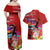 Honolulu Anniversary 52nd Running Couples Matching Off Shoulder Maxi Dress and Hawaiian Shirt Marathon Competition Kakau Pattern Red Color