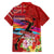 Honolulu Anniversary 52nd Running Family Matching Long Sleeve Bodycon Dress and Hawaiian Shirt Marathon Competition Kakau Pattern Red Color