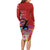 Honolulu Anniversary 52nd Running Family Matching Long Sleeve Bodycon Dress and Hawaiian Shirt Marathon Competition Kakau Pattern Red Color