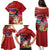 Honolulu Anniversary 52nd Running Family Matching Puletasi and Hawaiian Shirt Marathon Competition Kakau Pattern Red Color
