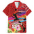 Honolulu Anniversary 52nd Running Family Matching Puletasi and Hawaiian Shirt Marathon Competition Kakau Pattern Red Color