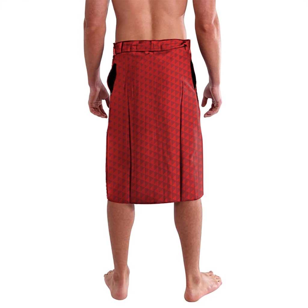 Honolulu Anniversary 52nd Running Lavalava Marathon Competition Kakau Pattern Red Color