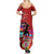 Honolulu Anniversary 52nd Running Summer Maxi Dress Marathon Competition Kakau Pattern Red Color