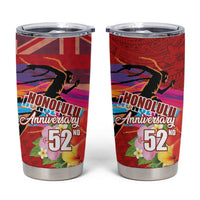 Honolulu Anniversary 52nd Running Tumbler Cup Marathon Competition Kakau Pattern Red Color