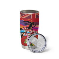 Honolulu Anniversary 52nd Running Tumbler Cup Marathon Competition Kakau Pattern Red Color