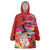 Honolulu Anniversary 52nd Running Wearable Blanket Hoodie Marathon Competition Kakau Pattern Red Color