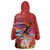 Honolulu Anniversary 52nd Running Wearable Blanket Hoodie Marathon Competition Kakau Pattern Red Color