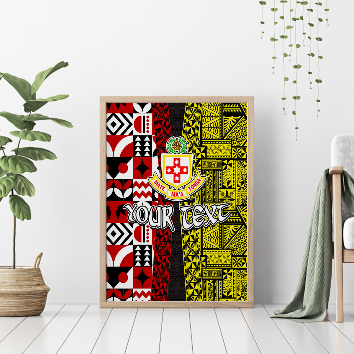 Tonga Kolisi Tonga Canvas Wall Art Ngatu and Geometric Pattern LT03 - Polynesian Pride
