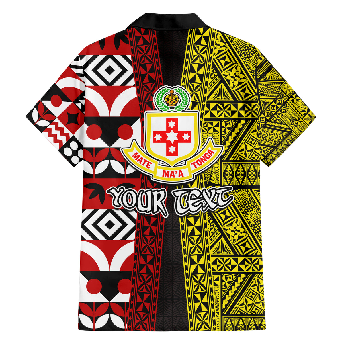 Tonga Kolisi Tonga Family Matching Short Sleeve Bodycon Dress and Hawaiian Shirt Ngatu and Geometric Pattern LT03 - Polynesian Pride