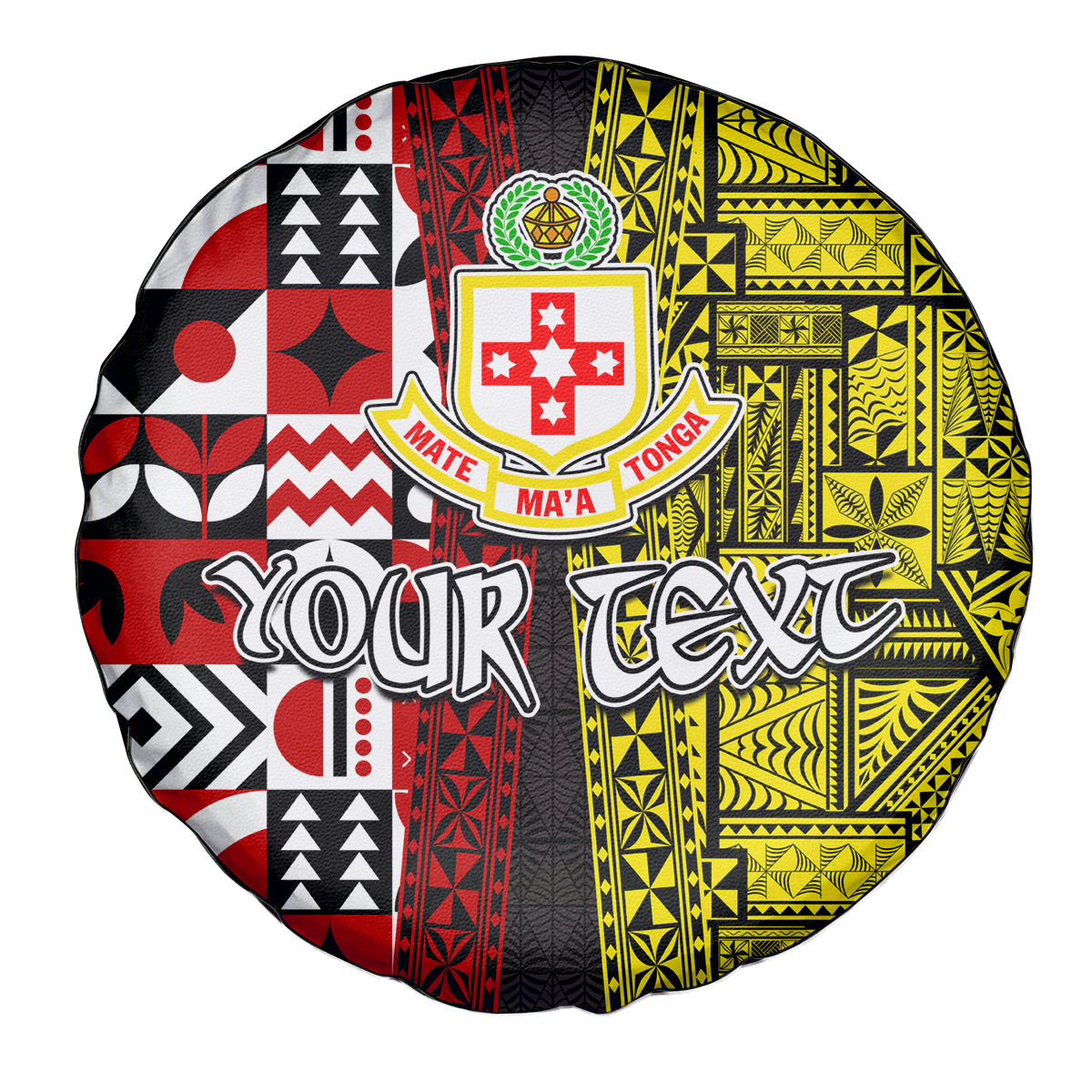 Tonga Kolisi Tonga Spare Tire Cover Ngatu and Geometric Pattern LT03 - Polynesian Pride