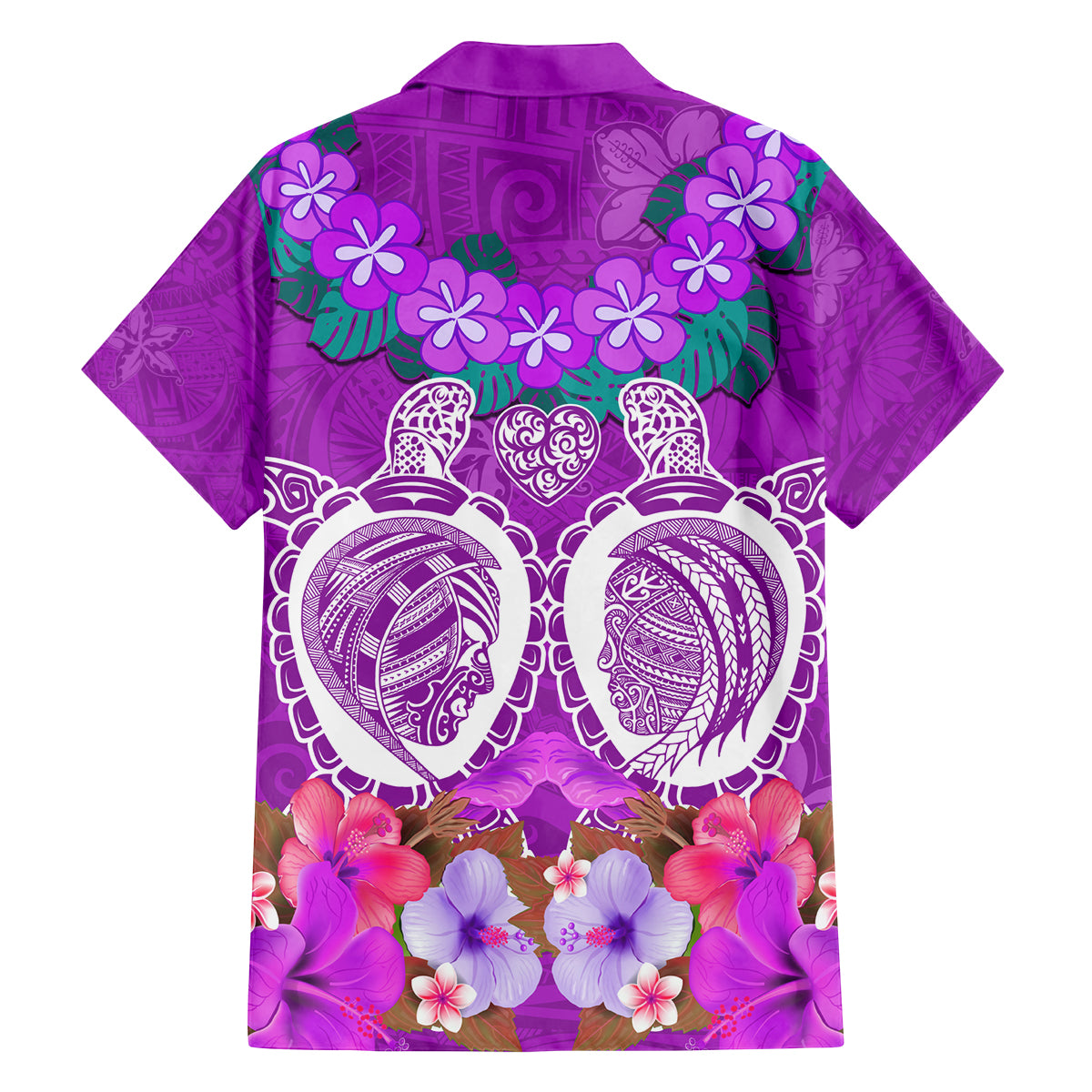 Polynesian Valentine Day Family Matching Long Sleeve Bodycon Dress and Hawaiian Shirt Love Couple Turtle Maori Hibiscus Purple LT03 - Polynesian Pride