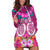 Polynesian Valentine Day Hoodie Dress Love Couple Turtle Maori Hibiscus Pink LT03 Pink - Polynesian Pride