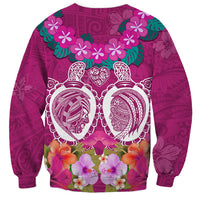 Polynesian Valentine Day Sweatshirt Love Couple Turtle Maori Hibiscus Pink LT03 - Polynesian Pride