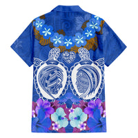 Polynesian Valentine Day Family Matching Tank Maxi Dress and Hawaiian Shirt Love Couple Turtle Maori Hibiscus Blue LT03 - Polynesian Pride