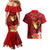 Hawaii Valentine Day Couples Matching Mermaid Dress and Hawaiian Shirt Couple on Beach mix Hibiscus and Polynesian Tattoo LT03 - Polynesian Pride