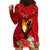 Hawaii Valentine Day Hoodie Dress Couple on Beach mix Hibiscus and Polynesian Tattoo LT03 - Polynesian Pride